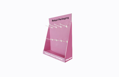 Sturdy cardboard desktop display with hanger