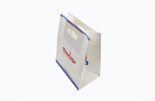 Printed white take away food paper bag